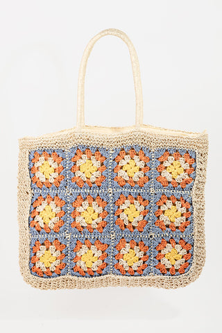 Fame Flower Braided Tote Bag Trendsi