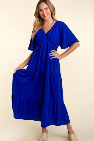 Haptics Tiered Babydoll Maxi Dress with Side Pocket Trendsi