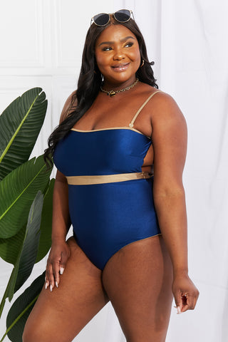 Marina West Swim Wave Break Contrast Trim One-Piece Trendsi