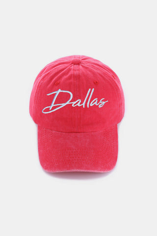 Zenana Washed DALLAS Embroidered Baseball Cap Trendsi