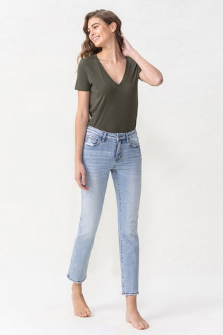 Lovervet Full Size Andrea Midrise Crop Straight Jeans Trendsi