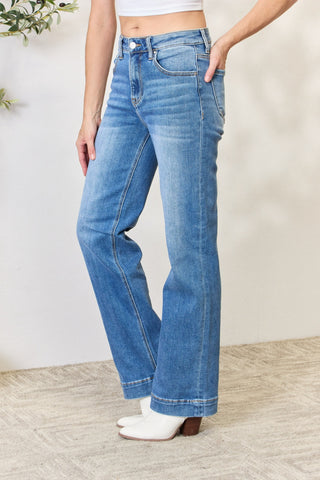 RISEN Full Size High Waist Straight Jeans Trendsi