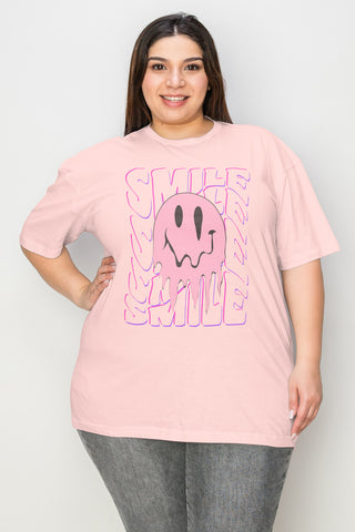 Simply Love Full Size Smile-Face Graphic T-Shirt Trendsi