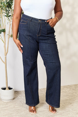 Judy Blue Full Size High Waist Wide Leg Jeans Trendsi