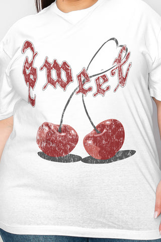 Simply Love Full Size Sweet Cherry Graphic T-Shirt Trendsi