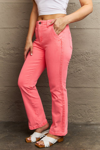 RISEN Kenya Full Size High Waist Side Twill Straight Jeans Trendsi