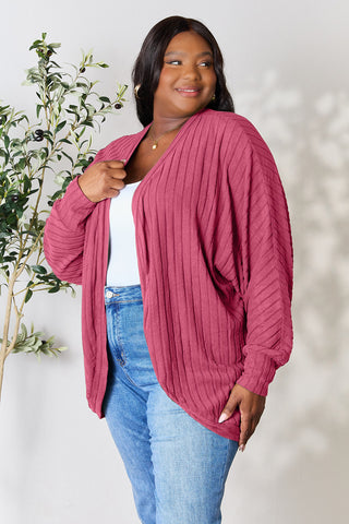 Basic Bae Full Size Ribbed Cocoon Cardigan Trendsi