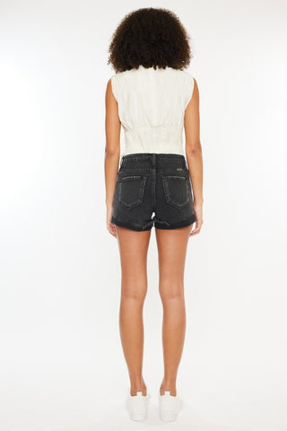 Kancan High Waist Distressed Denim Shorts Trendsi