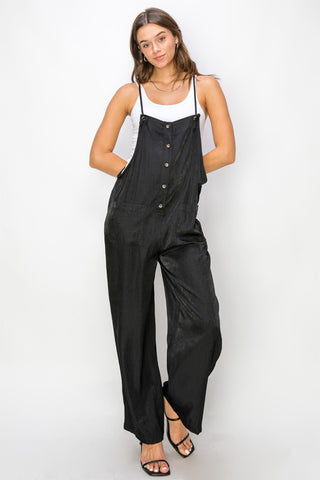 HYFVE Half Button Sleeveless Straight Jumpsuit Trendsi