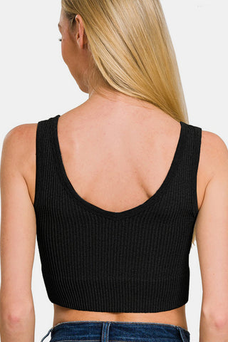 Zenana Ribbed Seamless Tank with Pads Trendsi