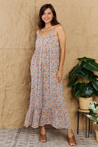 HEYSON Take Your Chances Full Size Floral Halter Neck Maxi Dress Trendsi