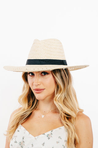 Fame Basket Weave Straw Sun Hat Trendsi