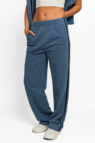 Le Lis High Waisted Side Stripes Straight Track Sweatpants Trendsi