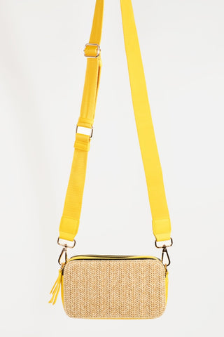 Fame Straw Contrast Crossbody Bag Trendsi