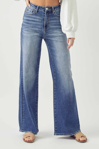 Risen Full Size High Rise Wide Leg Jeans Trendsi