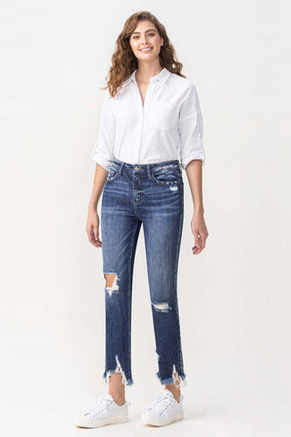 Lovervet Jackie Full Size High Rise Crop Straight Leg Jeans Trendsi