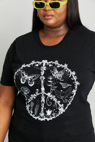 mineB Full Size Butterfly Graphic Tee Shirt Trendsi