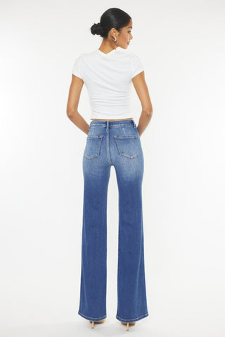 Kancan Ultra High Waist Gradient Flare Jeans Trendsi