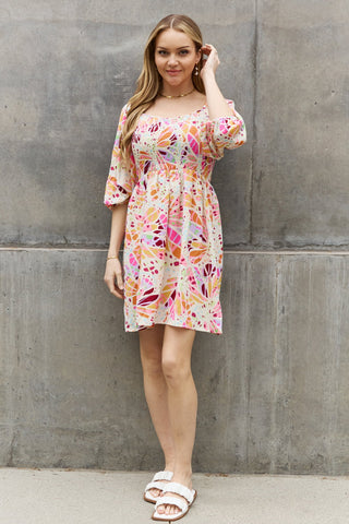 ODDI Full Size Floral Print Mini Dress Trendsi