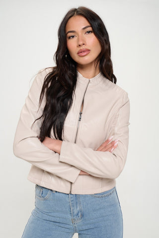 Coalition LA Zip Up Vegan Moto Jacket Trendsi