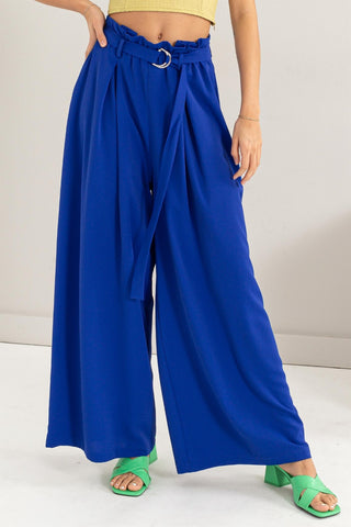 HYFVE Paperbag Waist Wide Leg Pants Trendsi