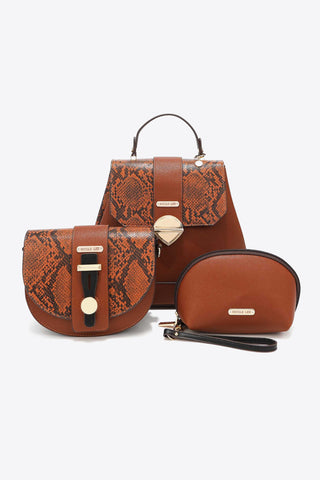 Nicole Lee USA Python 3-Piece Bag Set Trendsi