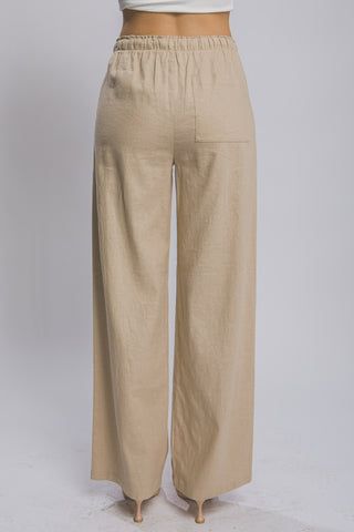 Love Tree Drawstring Wide Leg Pants with Pockets Trendsi