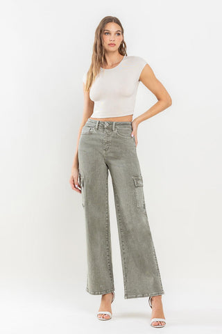 Vervet by Flying Monkey 90's Super High Rise Cargo Jeans Trendsi