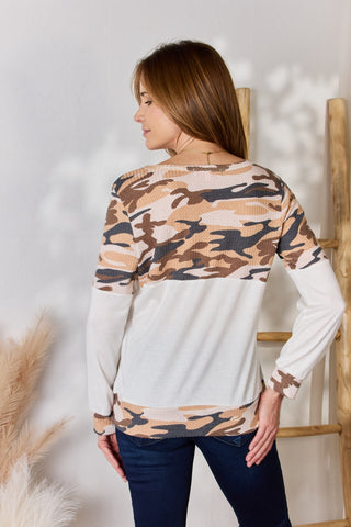 Hailey & Co Full Size Printed Round Neck Blouse Trendsi