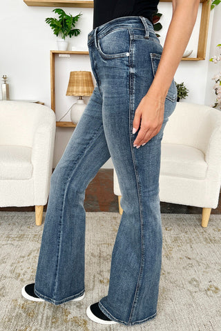 Judy Blue Full Size High Waist Tummy Control Flare Jeans Trendsi