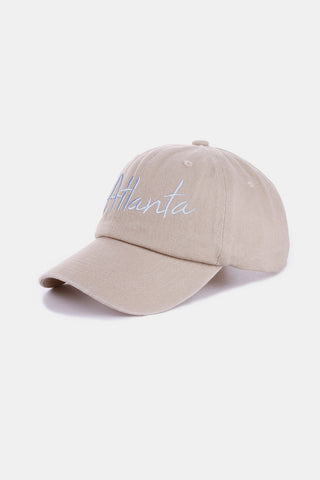 Zenana Washed ATLANTA Embroidered Baseball Cap Trendsi