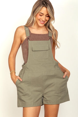 VERY J Adjustable Suspender Overalls with Pockets Trendsi