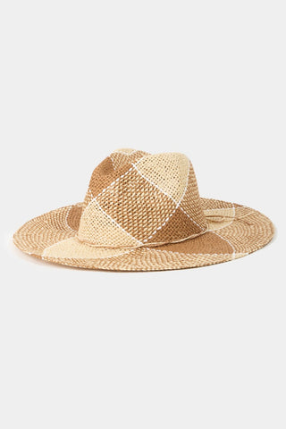 Fame Contrast Straw Braid Hat Trendsi