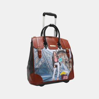 Nicole Lee USA Printed Rolling Tote Bag Trendsi