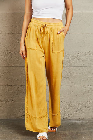 HEYSON Love Me Full Size Mineral Wash Wide Leg Pants Trendsi