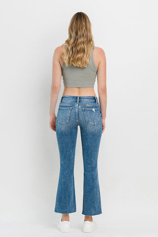 Vervet by Flying Monkey Full Size Mid Rise Distressed Cropped Flare Jeans Trendsi