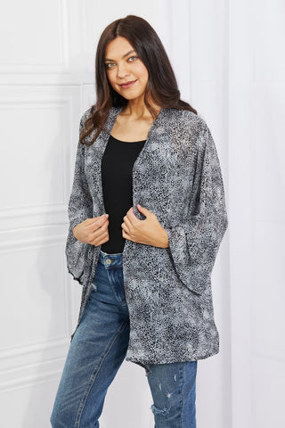 Melody Full Size Snake Print Chiffon Kimono Trendsi