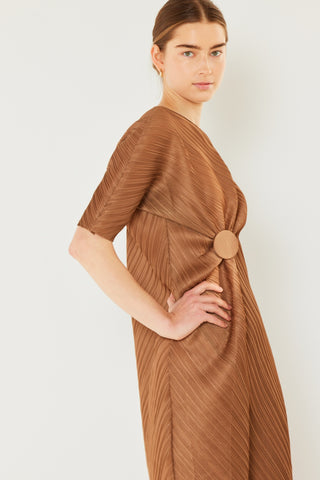 Marina West Swim Pleated Dolman Sleeve Dress Trendsi