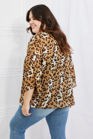 Melody Wild Muse Full Size Animal Print Kimono in Camel Trendsi