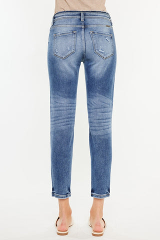 Kancan High Rise Distressed Mom Jeans Trendsi