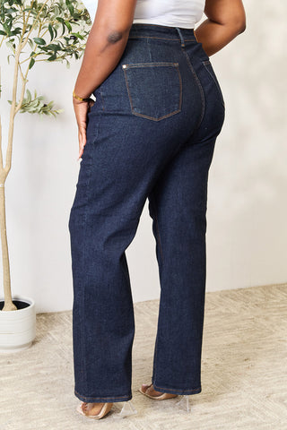 Judy Blue Full Size High Waist Wide Leg Jeans Trendsi