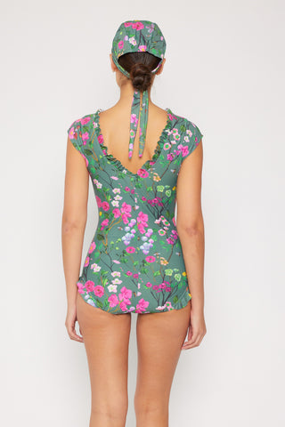 Marina West Swim Bring Me Flowers V-Neck One Piece Swimsuit In Sage Trendsi