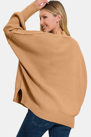 Zenana Side Sit Oversize Sweater Trendsi