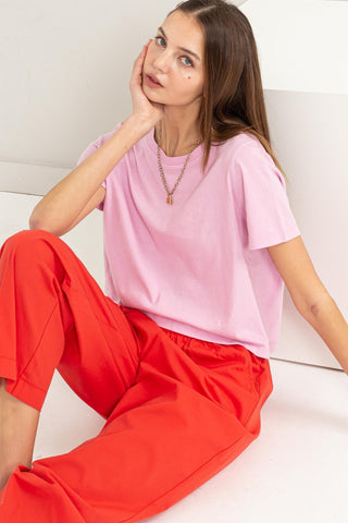 HYFVE Round Neck Cropped T-Shirt Trendsi