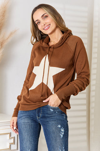 Heimish Full Size Star Graphic Hooded Sweater Trendsi