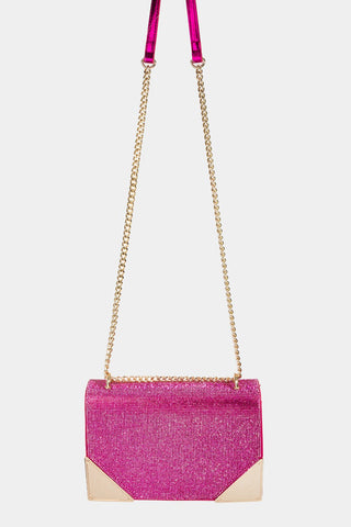 Fame Rhinestone Studded Rectangle Crossbody Bag Trendsi