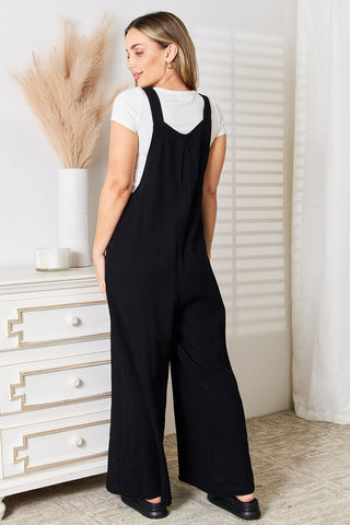 Wide Leg Overalls with Pockets Trendsi