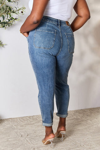 Judy Blue Full Size High Waist Drawstring Denim Jeans Trendsi