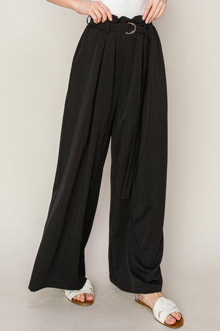 HYFVE Paperbag Waist Wide Leg Pants Trendsi