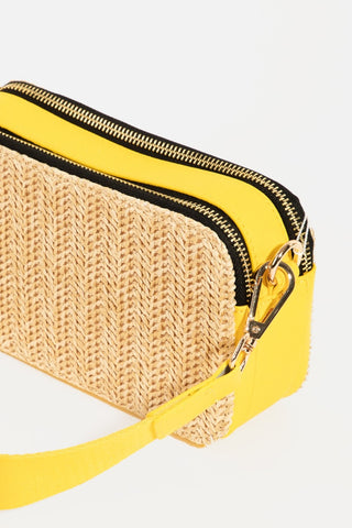 Fame Straw Contrast Crossbody Bag Trendsi